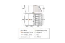 Load image into Gallery viewer, Vango Avington Flow Air 500 Best 5 Person Family Ait Tent at Kids Camping Store size dimensions and layout