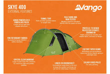 Load image into Gallery viewer, Vango Skye 400 4 Person Family Tent technical details