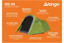Load image into Gallery viewer, Vango Soul 300 Best Budget family tent technical details
