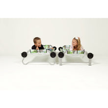 Load image into Gallery viewer, Children laid next to each other on Kid o Bunk with "Block Pattern" Camping Bunk Beds