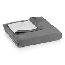 Load image into Gallery viewer, Spare Grey fitted sheet for Toddler and Junior Bundle Beds, shown folded up with one corner turned over