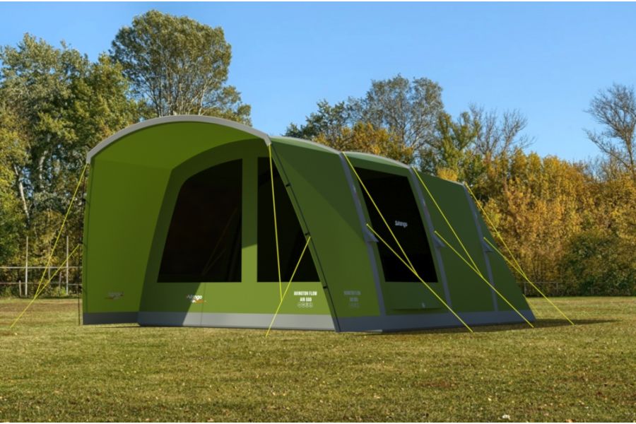 Vango Avington Flow Air 500 Best 5 Person Family Ait Tent at Kids Camping Store  in a field