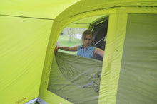 Load image into Gallery viewer, Mum inside a Vango Avington Flow Air 500 Best 5 Person Family Ait Tent at Kids Camping Store 

