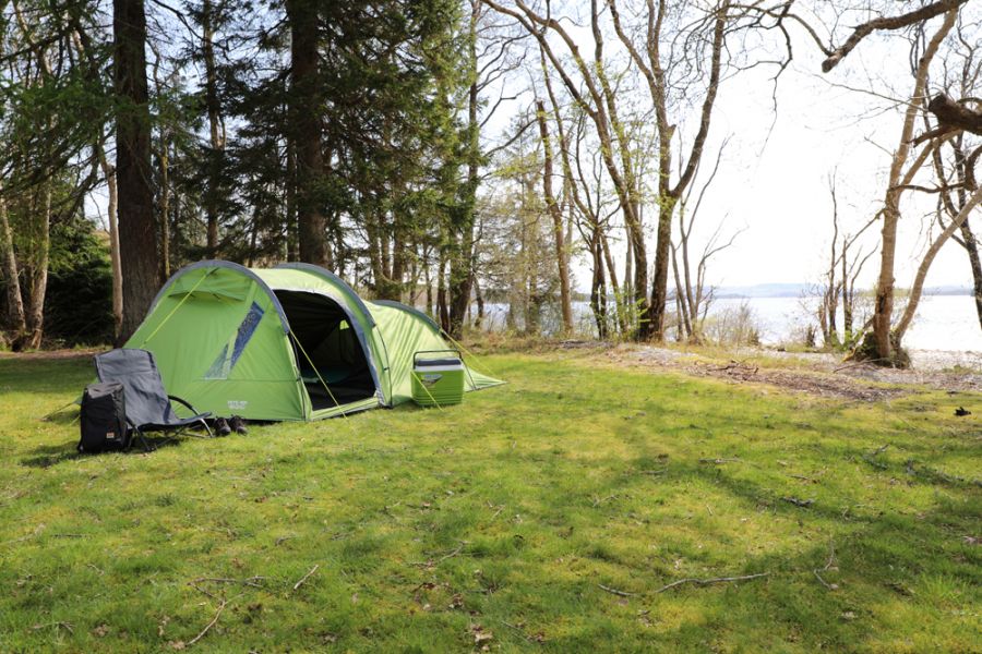 Vango Skye 400 4 Person Family Tent by a lake