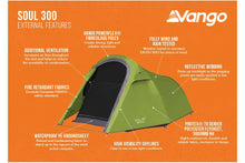 Load image into Gallery viewer, Vango Soul 300 Best Budget family tent technical details
