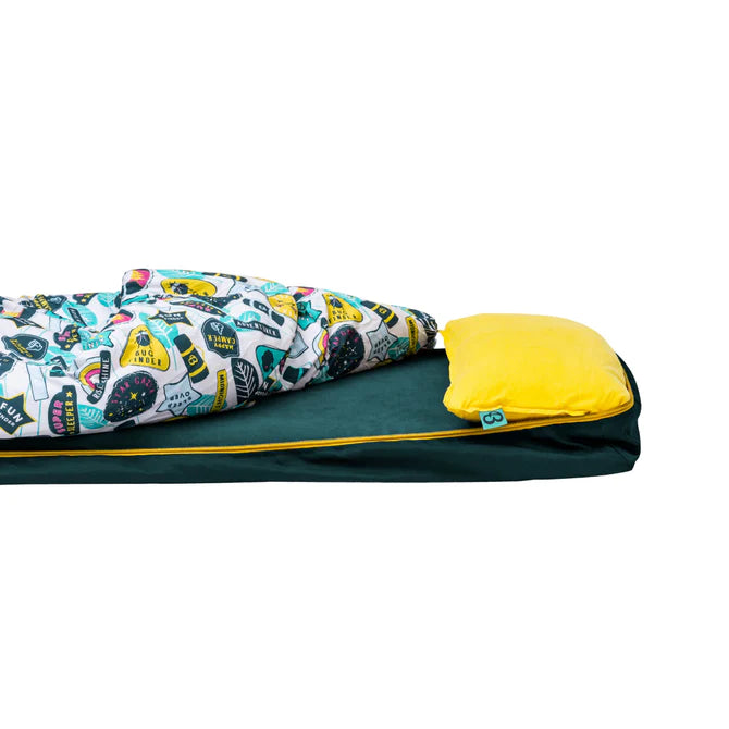 Head end of the Junior Bundle Bed Camping and Sleepover Bed, in Adventure Design. The best camping and sleepover kids bed, 