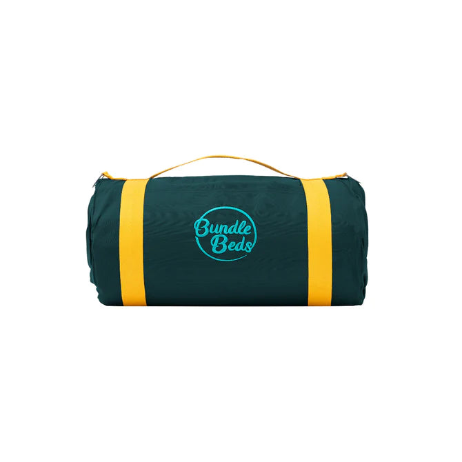 Junior Bundle Bed Camping and Sleepover Bed, in Adventure Design. The best camping and sleepover kids bed, Shown  rolled up.