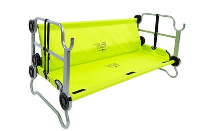Bench mode of Kid O Bunk bunk beds for children to sleep on when camping, at Kids Camping Store