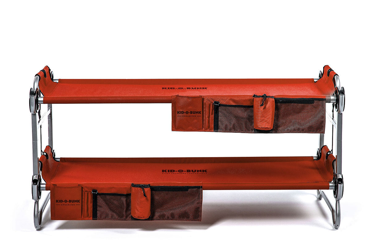 Red Kid O Bunk Childrens Camping Bunk Beds, viewed side on