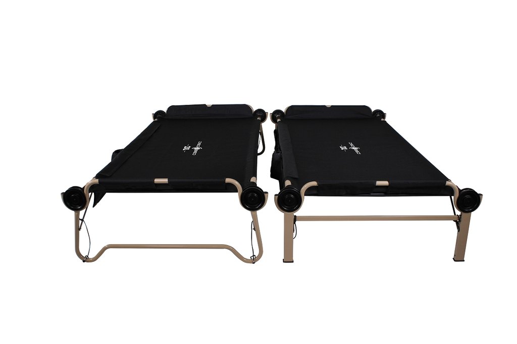 Disc-O-Bed 2XL Adult Camping Bunks Beds shown as 2 single beds
