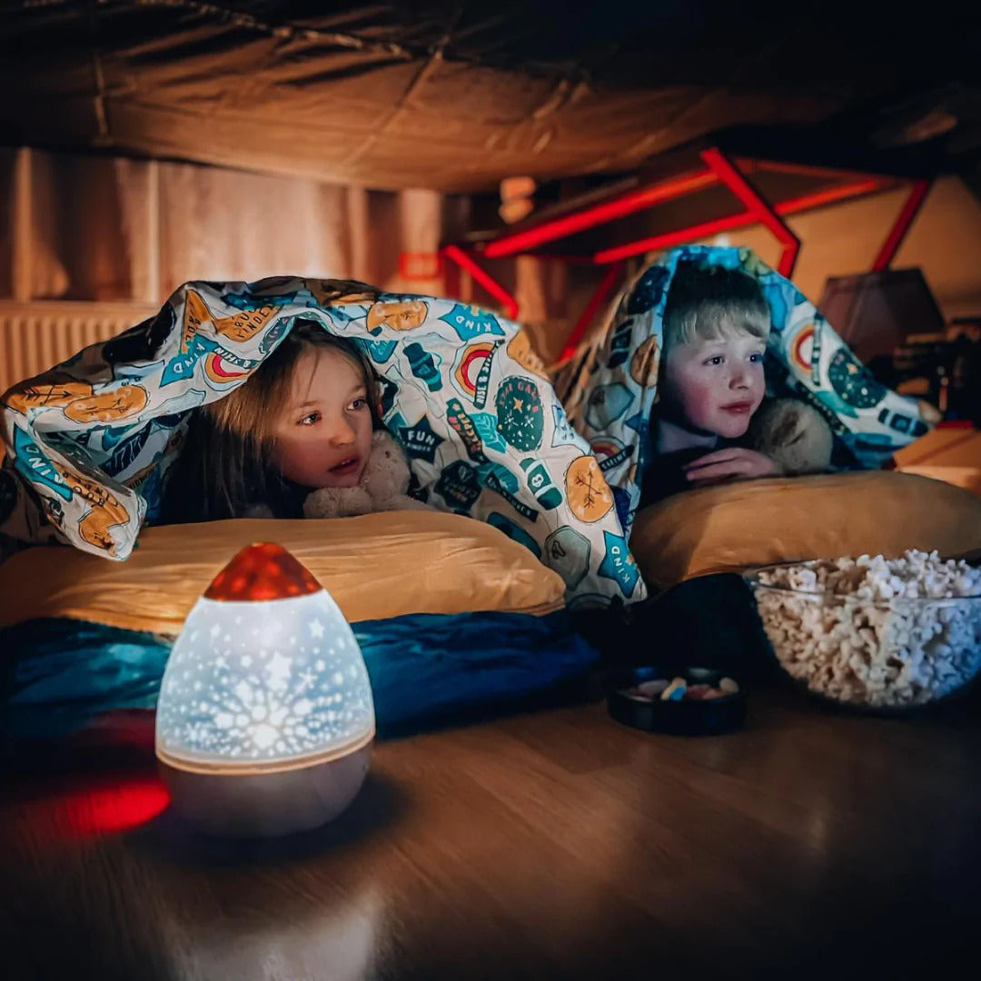 Two kids having a sleepover in their Junior Bundle Bed Camping and Sleepover Bed