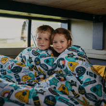 Load image into Gallery viewer, Two kids in a Motorhome or Caravan in their Junior Bundle Bed Camping and Sleepover Bed
