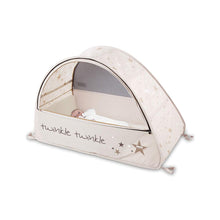 Load image into Gallery viewer, Baby in Sun &amp; Sleep Pop Up Travel &amp; Camping Cot, from Kids Camping Store

