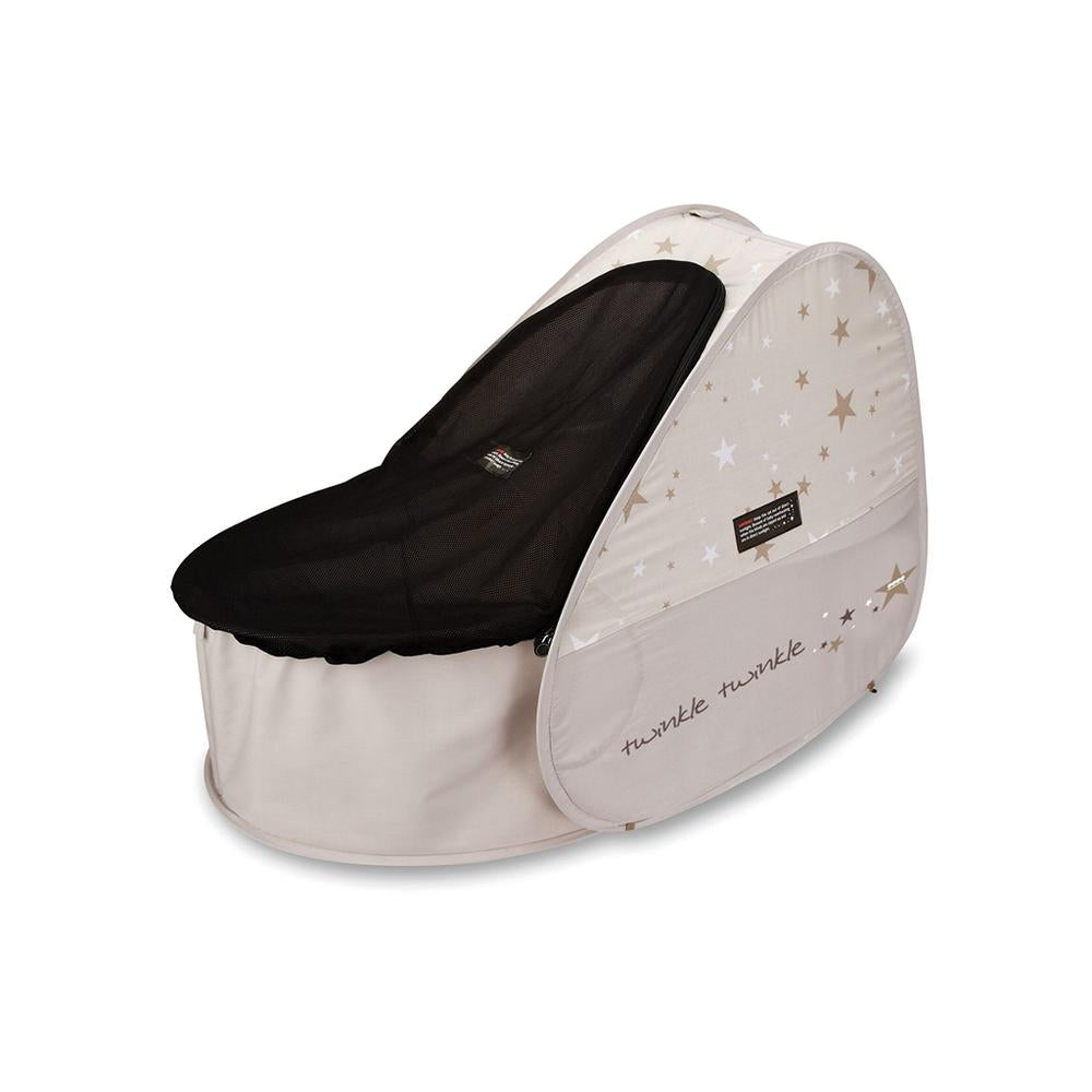 Pop Up Travel Cot with blackout cover, from Kids Camping Store