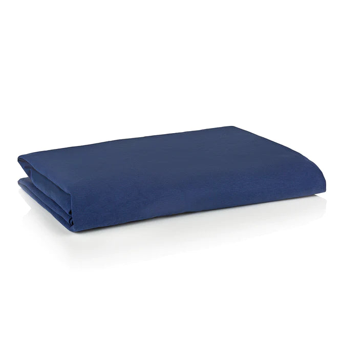 Spare Blue fitted sheet for Toddler and Junior Bundle Beds, shown folded up