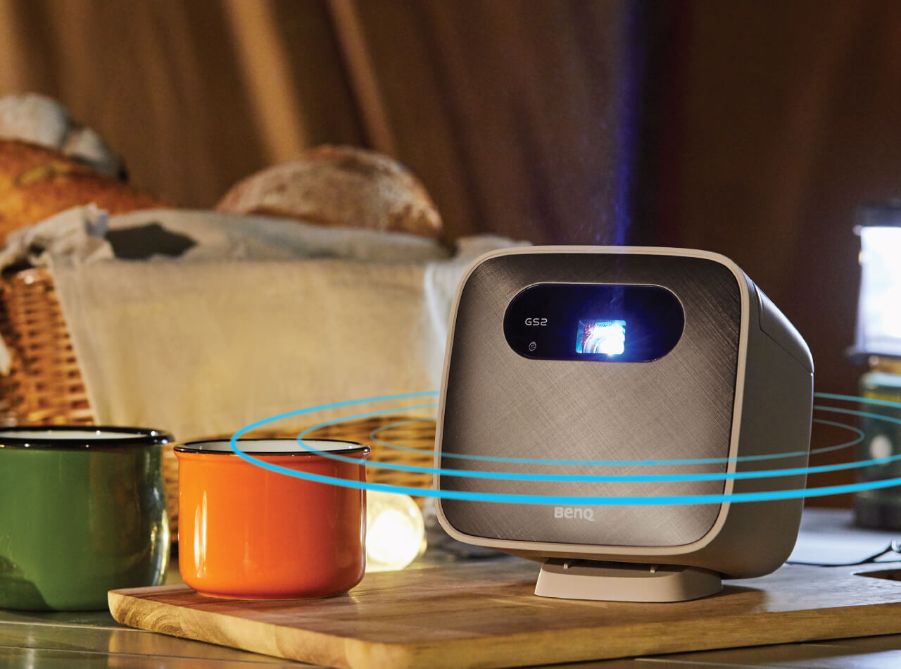Benq GS2 Camping Projector dual speakers