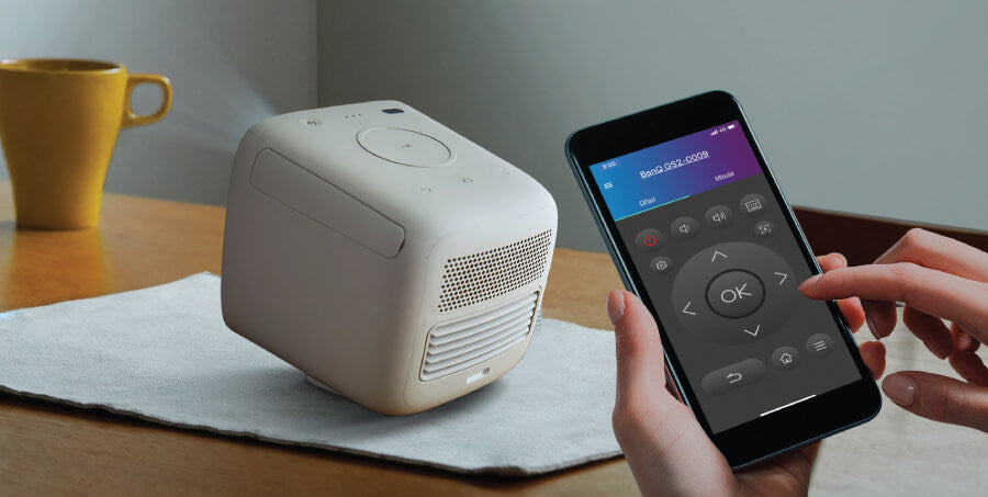 Benq GS2 Camping Projector controlled via mobile