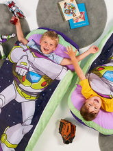 Load image into Gallery viewer, 2 Boys Sleeping in Buzz Lightyear ReadyBed
