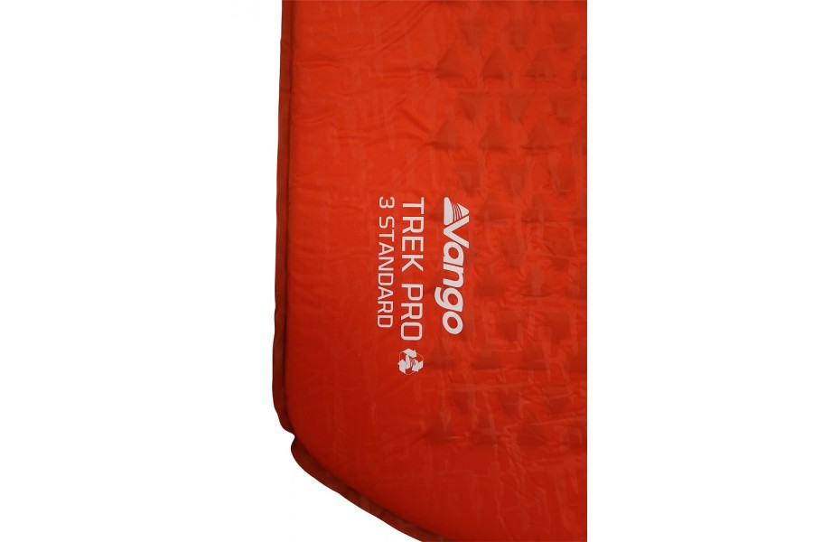 Vango "Trek Pro 3 Standard" 3cm Childrens' SIM in Tango Red (DofE Recommended) corner and branding detail