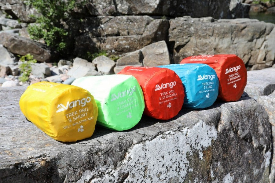 Vango DofE Recommended Trek Pro 5 Self Inflating Mattresses shown outside